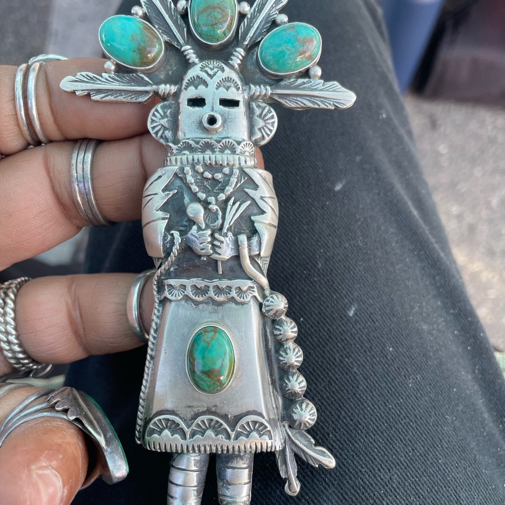 Vintage Navajo ring kachina dancer ring sterling SZ 7.5